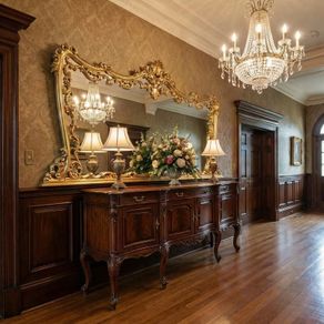 Long and large old gilt mirror...regilded