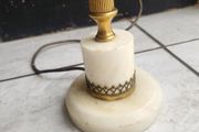onxy and brass table lamp. 14 inches high
