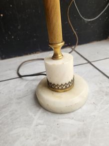 onxy and brass table lamp. 14 inches high