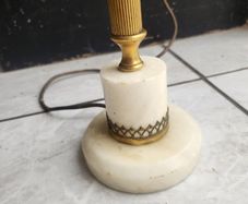 onxy and brass table lamp. 14 inches high