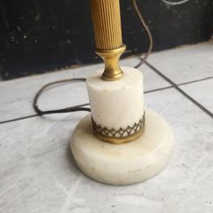 onxy and brass table lamp. 14 inches high