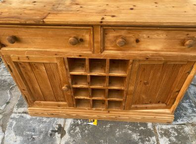 pine dresser with wine rack