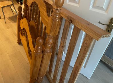 Solid wood bed frame and mattress
