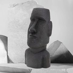Moai Rapa Nui Head Figure, 53.5 cm Garden Ornament