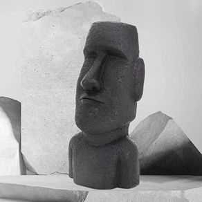 Moai Rapa Nui Head Figure, 53.5 cm Garden Ornament