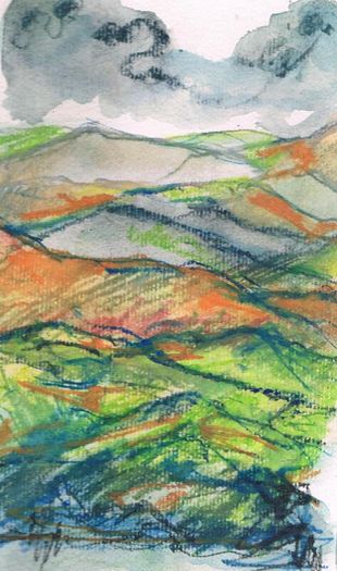 Ireland Inspired Aquarell Landscape from the Artist