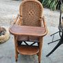 Childs high chair antique rattan Image 2