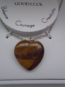 Tiger's eye heart necklace.Gemstone jewellery, Valentine's Day gift. Jewellery.Gift