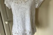 Cortefiel White Lace Blouse with Cami - Size M
