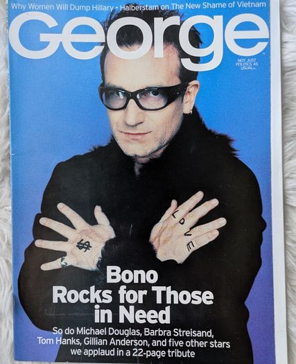 George Magazine April 2000 U2 Bono cover Save the World Awards -John F Kennedy Jr
