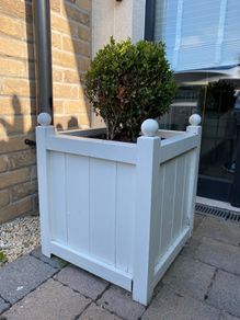 White Wooden Planter