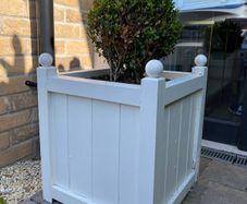White Wooden Planter