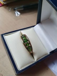 9ct Gold Diopside Ring / Russian Emerald /Elegant