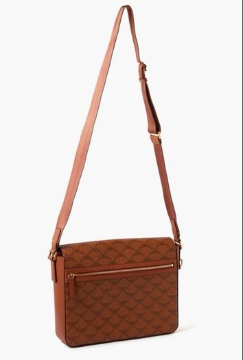 MCM Monogram messenger bag with natural nappa leather trim