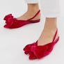 Asos Pink Velour Bow Slingback Image 3