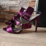 Karen Millen Stunning Purple Satin Strappy Sandals Heels Image 10