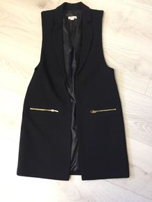 River Island Black Girls Long Waistcoat Age 11