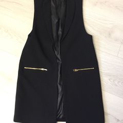 River Island Black Girls Long Waistcoat Age 11