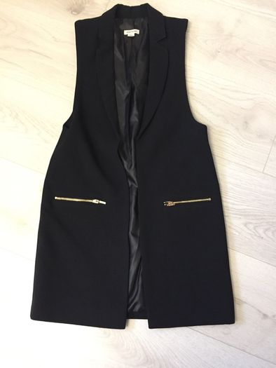 River Island Black Girls Long Waistcoat Age 11