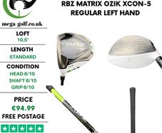 Taylormade RBZ Driver / 10.5 Degree / RBZ Matrix Ozik Xcon-5 Regular / Left Hand
