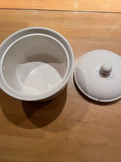 Cream Pottery Casserole Dish