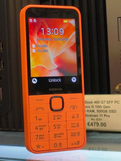 Nokia 215 4G TA-1613 Dual SIM Phone SimFree Unlocked, 2.4-Inch Size, Peach/ Used