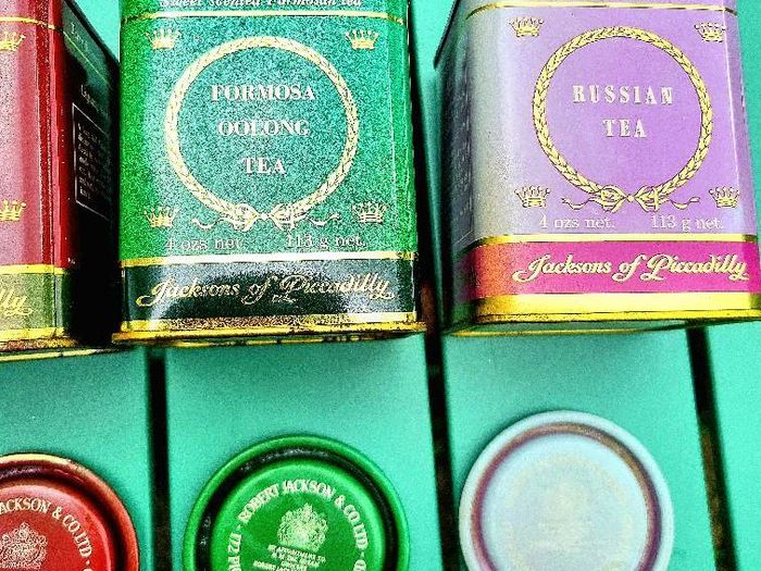 Vintage tea caddies (4) Jacksons of Picadilly