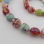 Antique Mix Venetian Style MultiColor Eyes Glass Beads Necklace Image 8