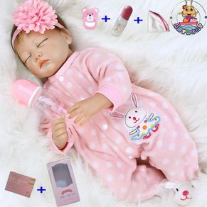 22 Inch 55cm Reborn Dolls Baby Girl Soft Silicone Vinyl Real Life Dolls Toddler Sleeping Girl Lifelike Handmade Reborn Babies Xmas Gift (FREE POSTAGE)