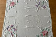Antique pale green table cloth