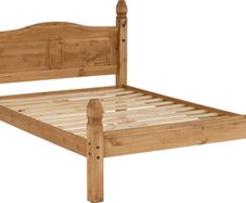 Corona 4'6" Bed  in Distressed Waxed Pine