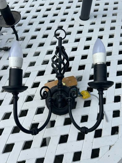 Black ironwork light fittings