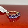 Gold 9K (375) Yellow Gold Premium Tanzanite 5 Stone Ring 4.00 Ct. Image 4