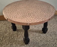 Vintage Hammered Copper Round Coffee Table