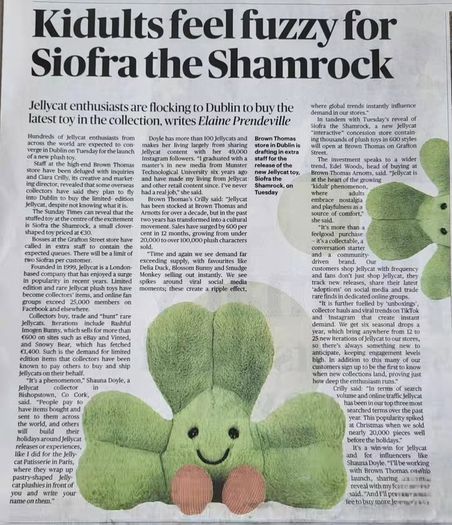 2 x Launch Day Jellycats - Siofra, The Shamrock