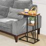 C-Shaped End Table Set of 2, Side Table for Sofa and Bed, Coffee Table for Small Spaces, Living Room, Bedroom, Industrial Small Table with Storage Shelf and Metal Frame Image 5