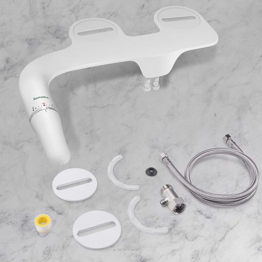 Ultra-Slim Bidet,Bidet Attachment for Toilet UK, Non-Electric Bidet Seat Attachment Dual Nozzle (Rear/Feminine Wash),with Hose and Brass Valve