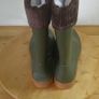 Rontani Made in Italy Green Wellington Boots EU 39 UK 6 Fleece Lined Winter Wellies Image 3