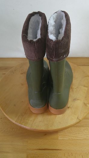 Rontani Made in Italy Green Wellington Boots EU 39 UK 6 Fleece Lined Winter Wellies