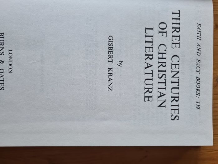 Three Centuries Of  Christian  Literature  By Gisbert Kranz. Hardback.  In Good Condition.