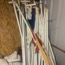 Old dirty chairs and marquis poles Image 2