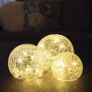 Crackle Glass Ball Lights Set 3  8,10,12 cm Globes | Decorative Indoor Table Lighting | with Warm White LED String | Battery Operated Table Lamps | Mood Fairy Light Night Lamp | Table Decor Image 2