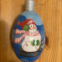Wooden Egg-Shaped Christmas Ornament