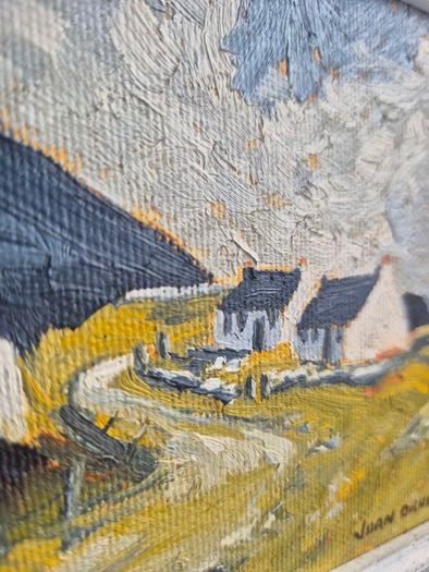 Joan Drury Original Irish Landscape Painting - Vintage Tramore Custom Frame