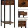 Set of 2, Narrow Nightstand with Drawer Bedside Table Image 3