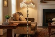 Solid brass standard lamp  and shade