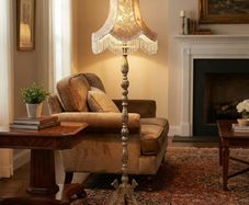 Solid brass standard lamp  and shade