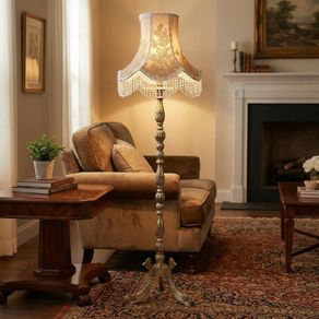 Solid brass standard lamp  and shade
