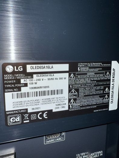 LG 65 inch 2021 model OLED65A16LA
