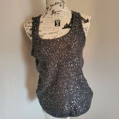 grey sequin knit top